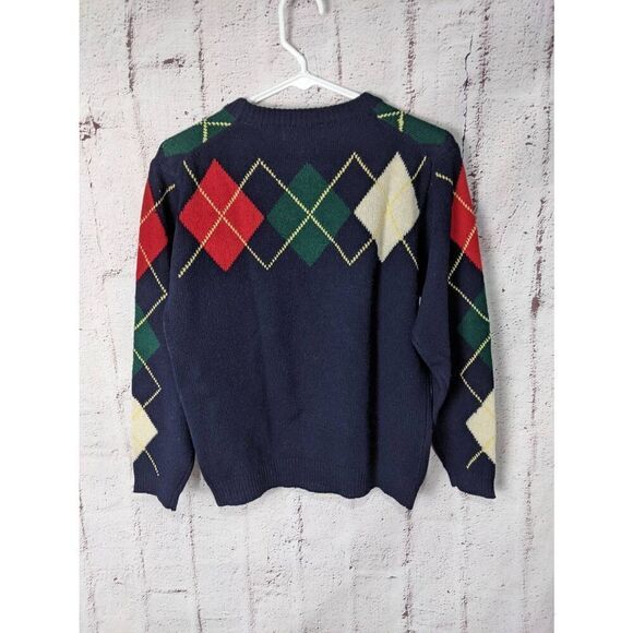 Talbots Vtg Collection Crew neck 100% Lambswool Argyle Golf Sweater Sz S Small N - Picture 2 of 5